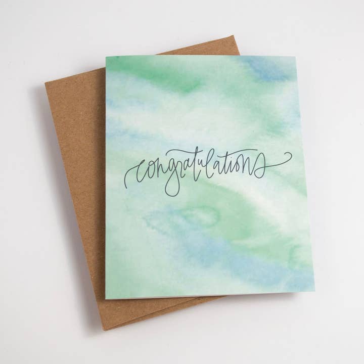 Congratulazioni - Carta acquerello per la vendita all'ingrosso da parte di The Woven Pen