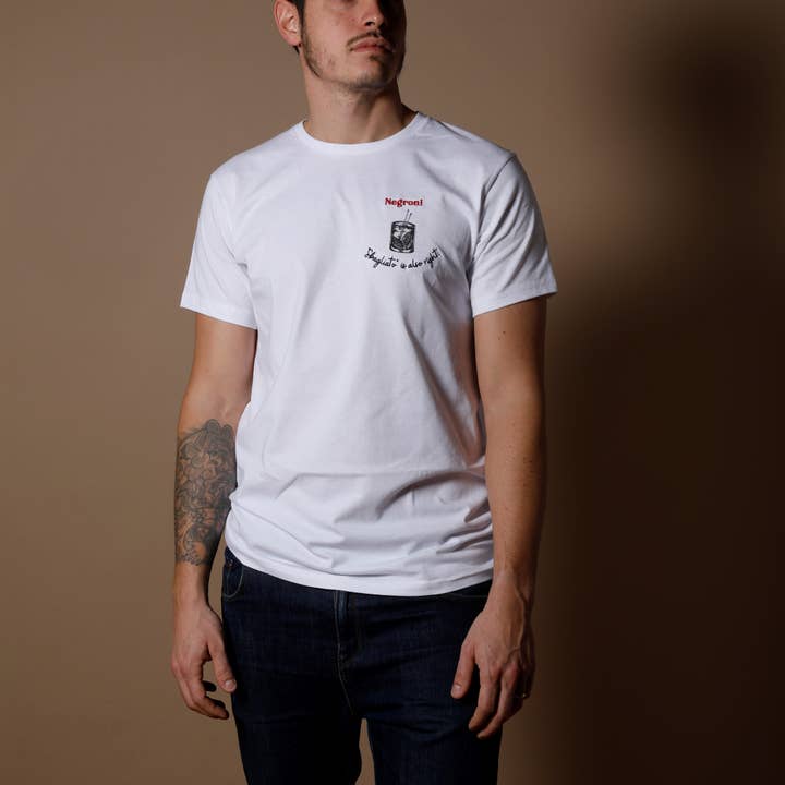 T-shirt Negroni Logo - Homme pour la vente par Italian Food Culture Club