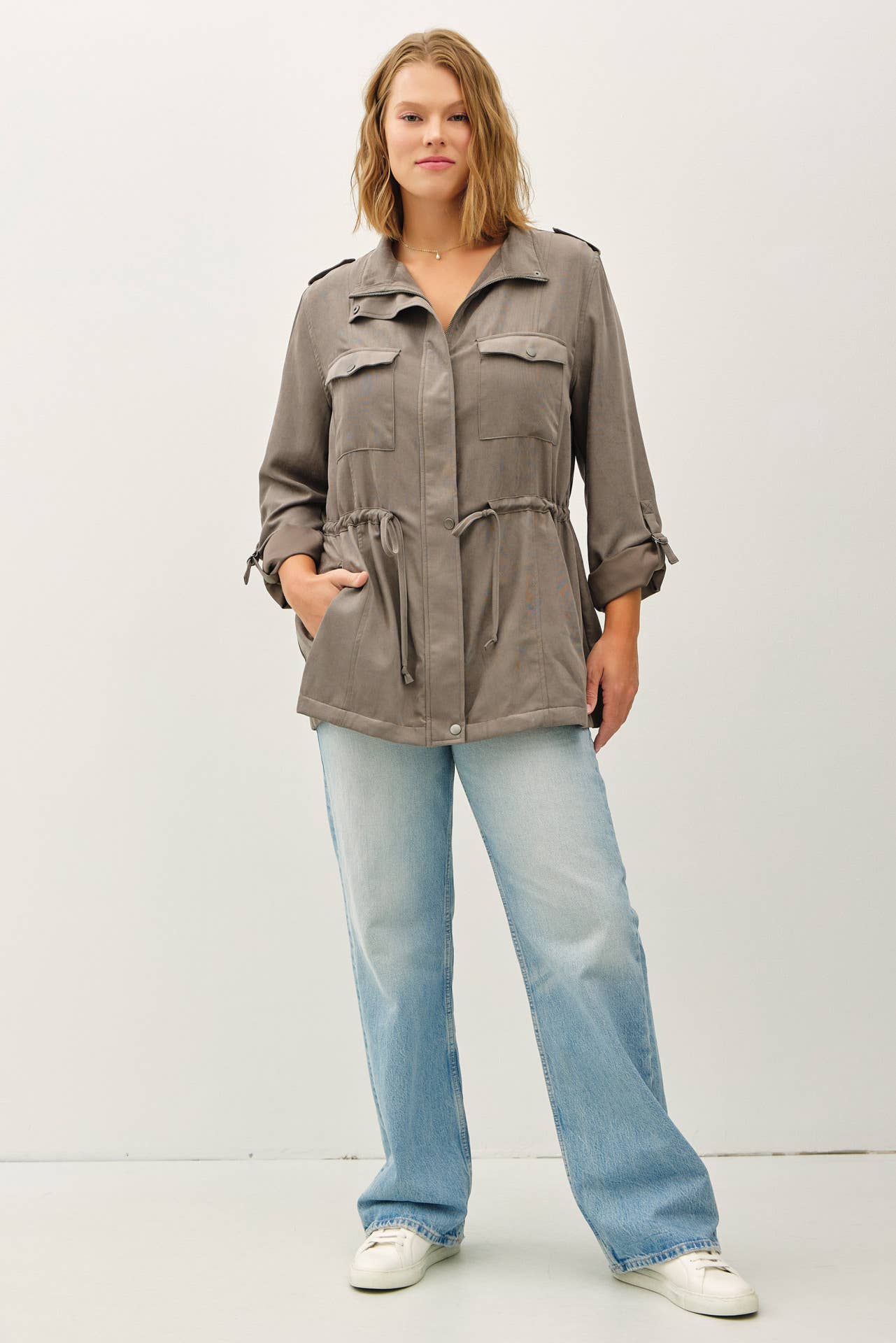 Be Cool - Wholesale Jacket - Women's - PLUS SIZE CINCHED WAIST CARGO UTILITY JACKET12