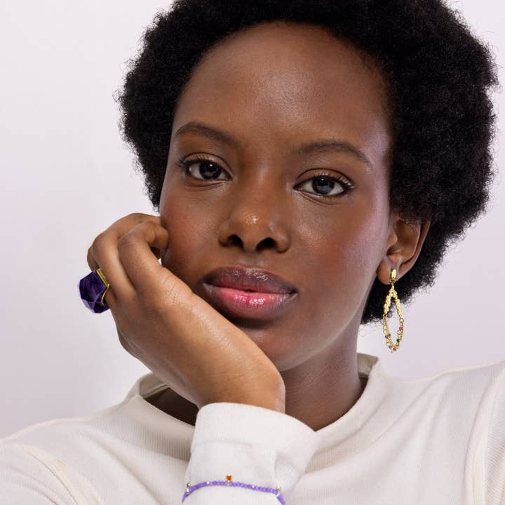 Luxenter – Engroshandel Hængeøreringe og creoløreringe – Øreringe færdiggjort i 18k gult guld - Ukdra1