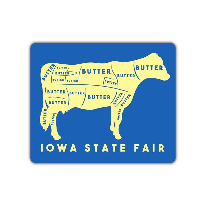 Iowa State Fair Butter Cow Sticker/Magnet for wholesale by Bozz Prints