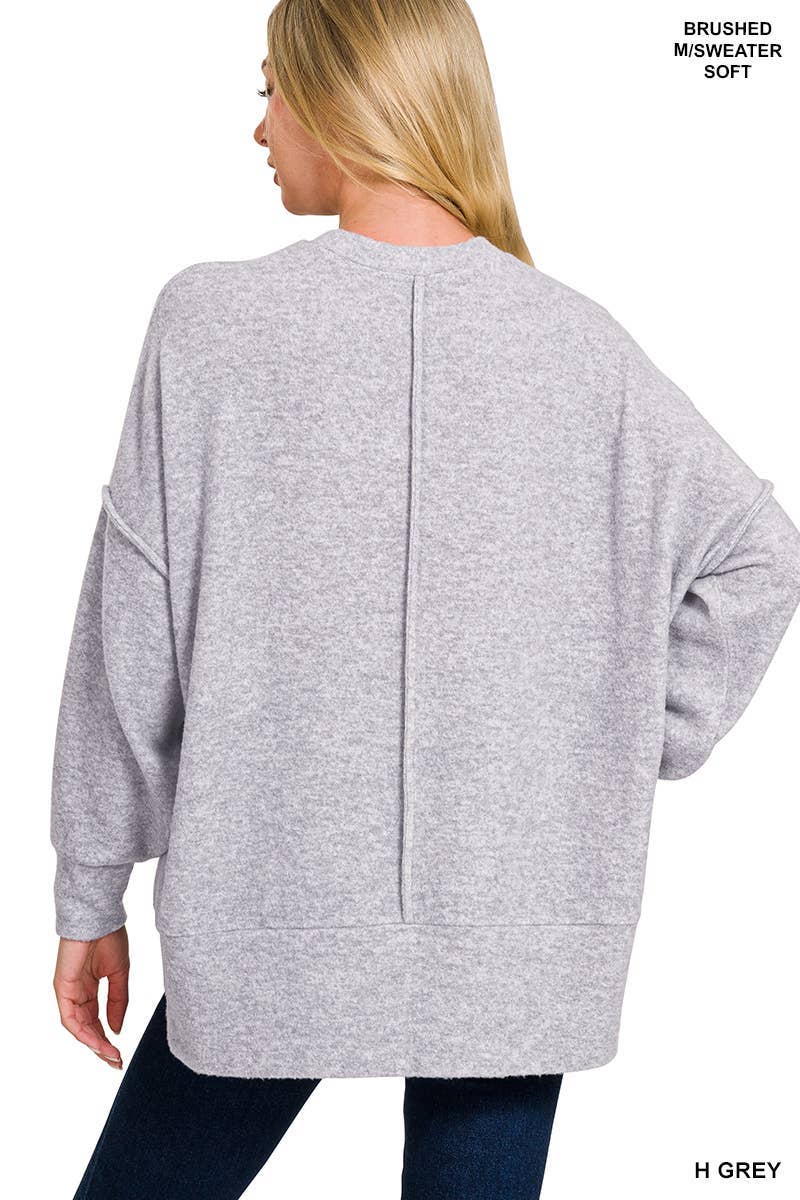 Vanilla Monkey - Vente Pull en maille – femme - Pull oversize à épaules tombantes en mélange brossé6
