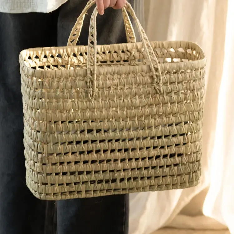 Collection Maroc - Wholesale Shopping Cart - Palm leaf shopping basket 40 cm1