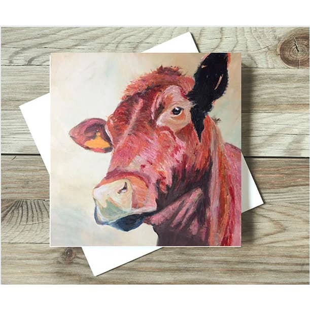 Lincoln Red Cow wenskaart (handel) voor wholesale door Jane Haigh Country Art