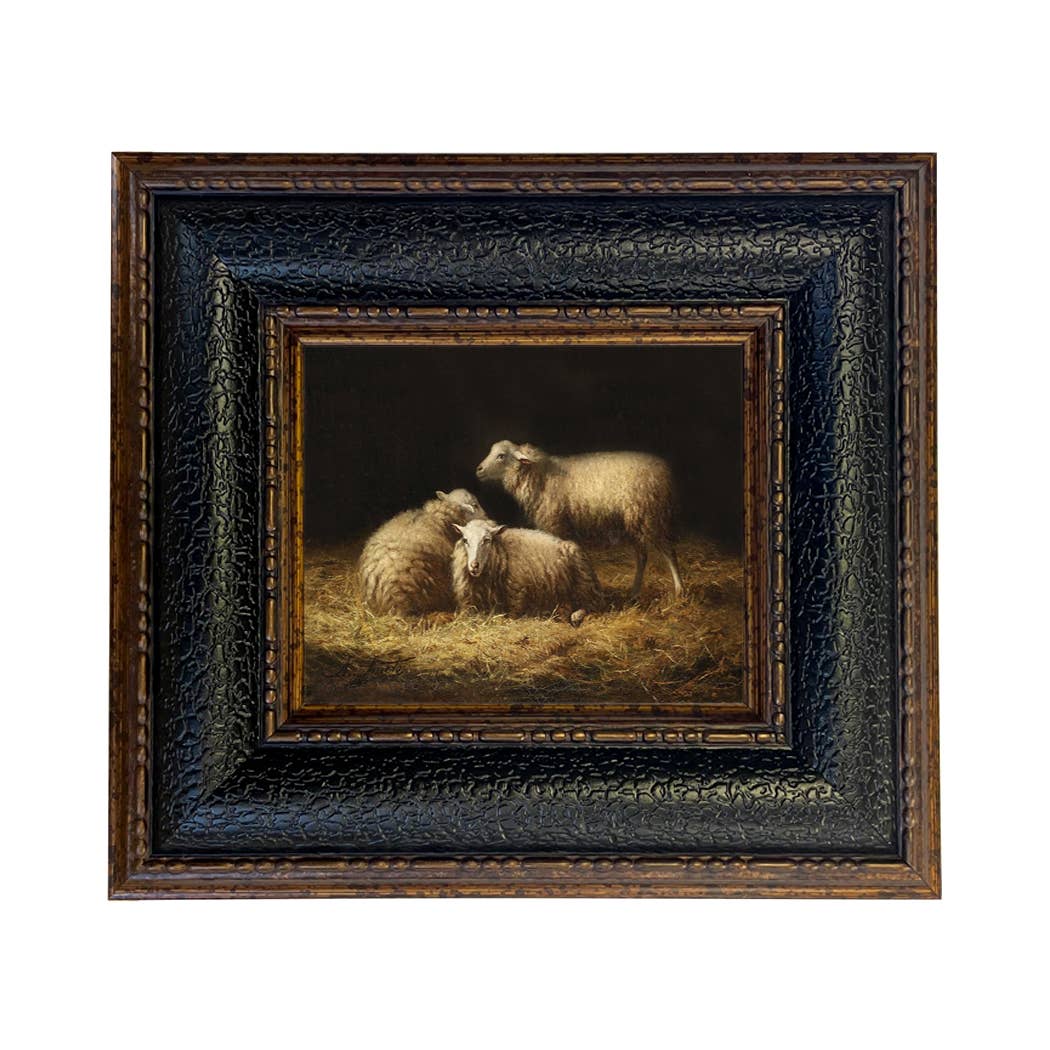 Madison Bay Co. - Historical Home Decor Reproductions - Wholesale Painting/Drawing - Sheep in the Hay Framed Painting Print on Canvas38