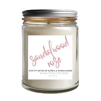 Sandalwood Rose Coconut Soy Wax Candle for wholesale by K&KCO. LLC
