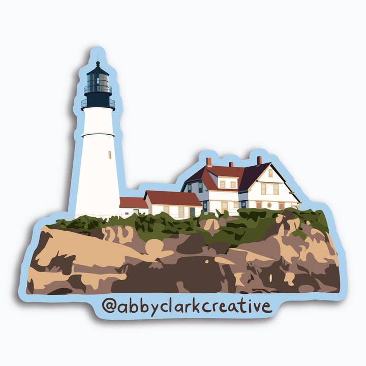 Portland Head Lighthouse Maine 3x4 Sticker for wholesale by Abby Clark Creative