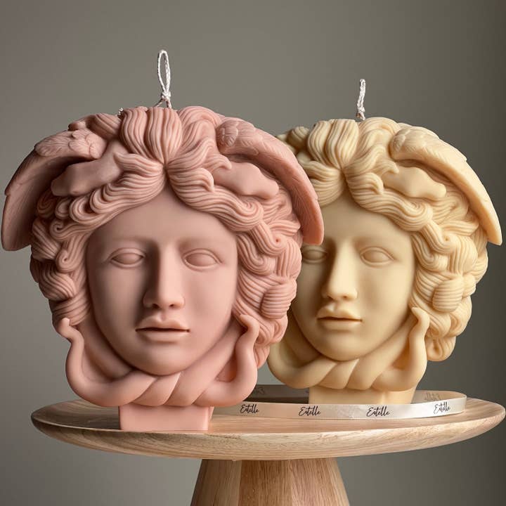 Medusa Soy Wax Candle: Large Sculptural Woman Head Statue for wholesale by Estelle Studio