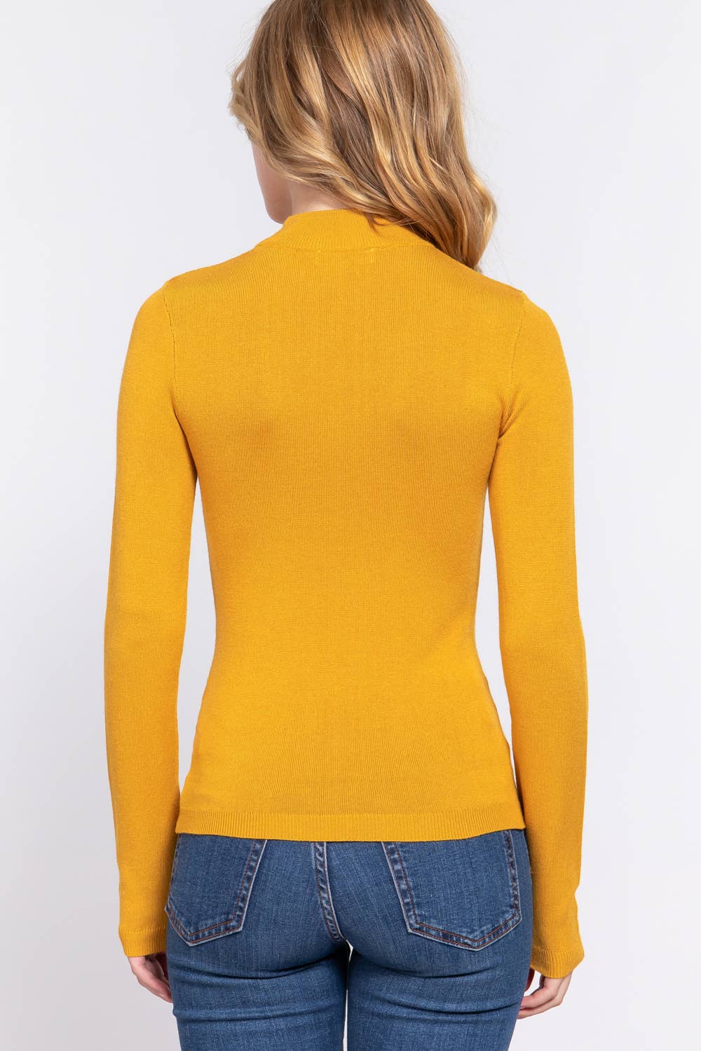 Active Basic | Active USA - Venta al por mayor Jersey de punto - Mujer - Suéter básico de manga larga con cuello simulado1