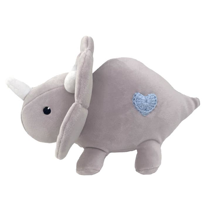 Trey the Triceratops Plush Toy for wholesale by Petit Ami & Zubels