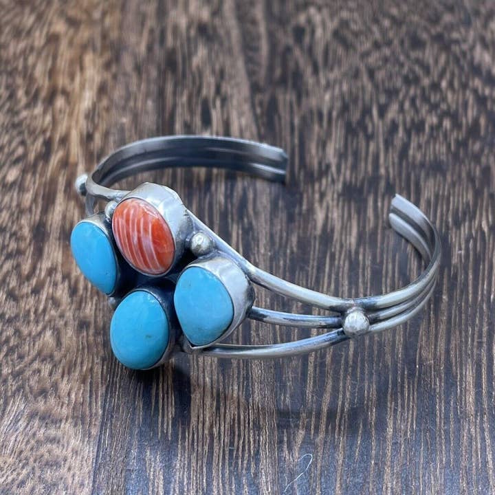 Native City Jewelry - Wholesale Cuff Bracelet - Native American Navajo Handmade Sterling Silver Multi Stone color Cuff Bracelet