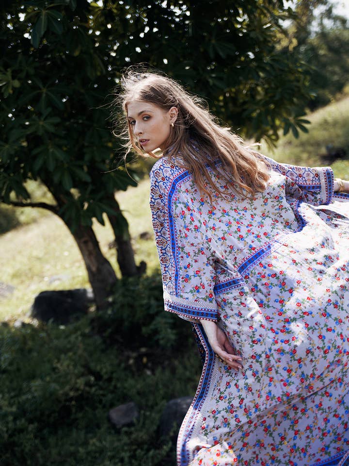 The Harper Kimono - Lavender Grey for wholesale by Tulle and Batiste