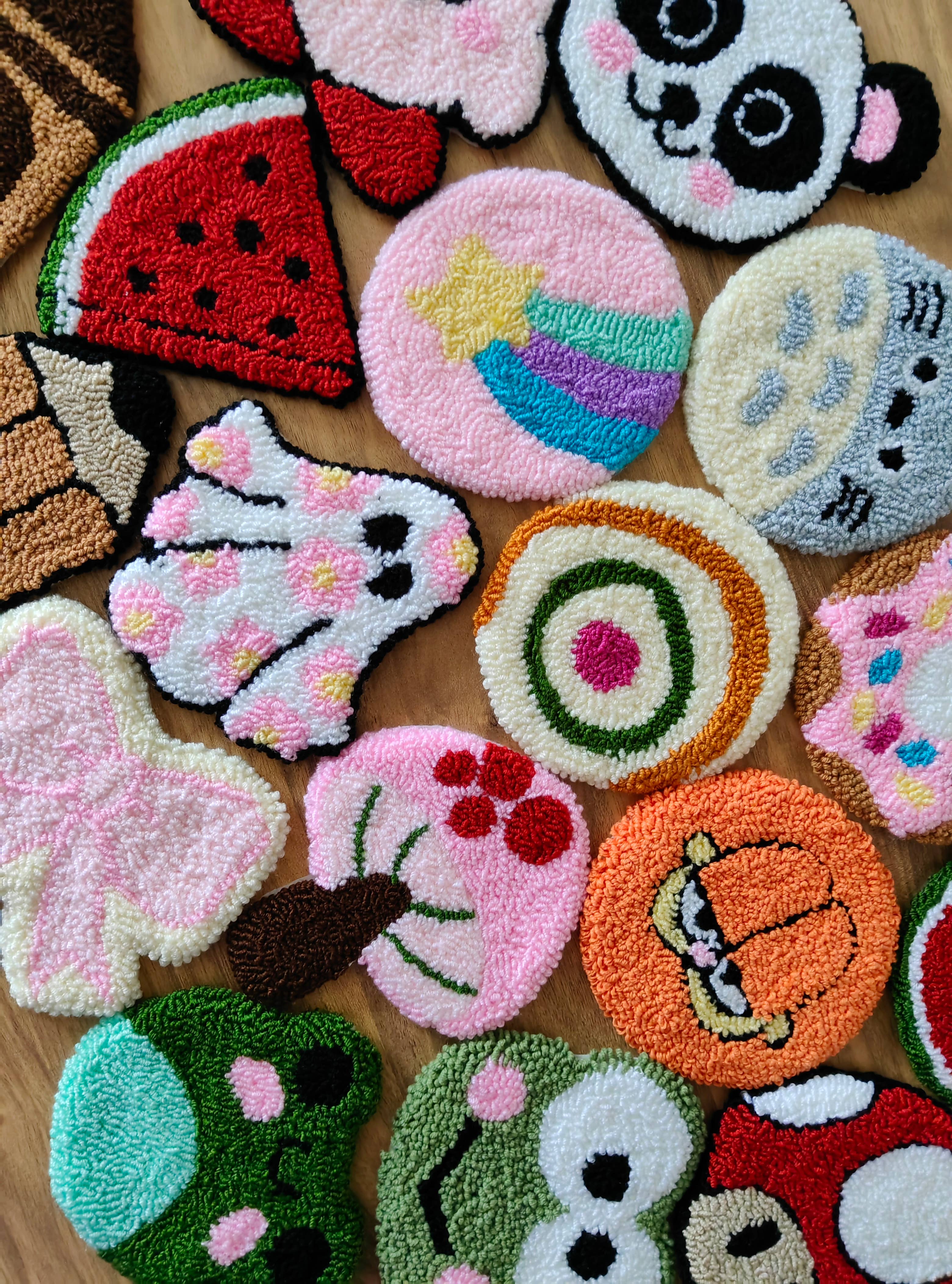 despinacrafting - Vendita all'ingrosso Sottobicchiere - Sottobicchieri Punch Needle fatti a mano, portatazze per caffè, accessori da tavola7