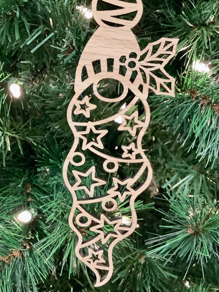 Wood Ornament - Gnome Star for wholesale by Mac’s Boys, LLC