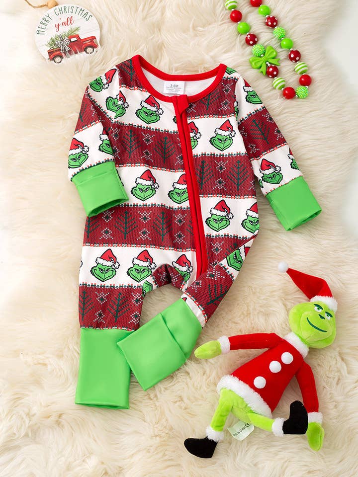 Unisex Christmas character printed baby onesie. RPG55651 JEAN for wholesale by Kids Charm Online