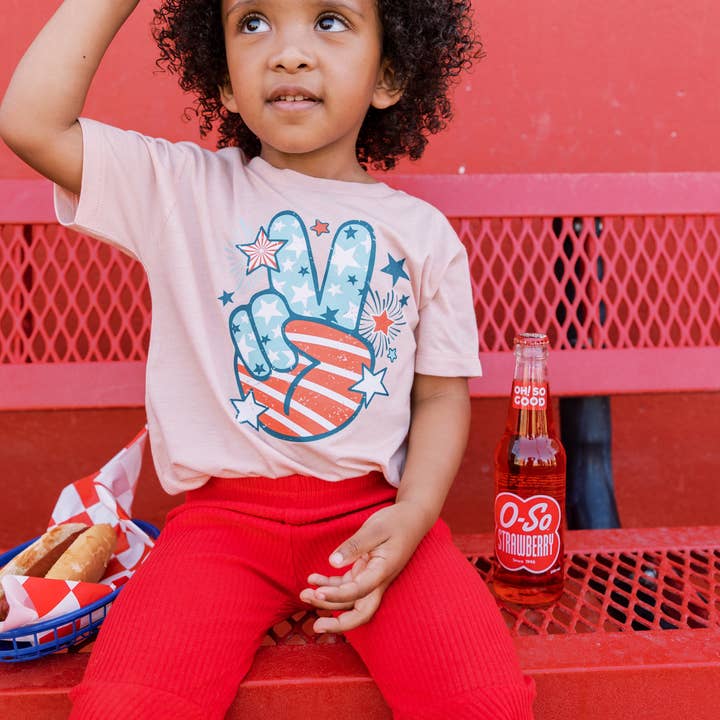 Benny & Ray Apparel - Wholesale Screen Printed T-Shirt - Kids - Peace Sign Patriotic 4th of July Shirt for Kids and Toddlers5