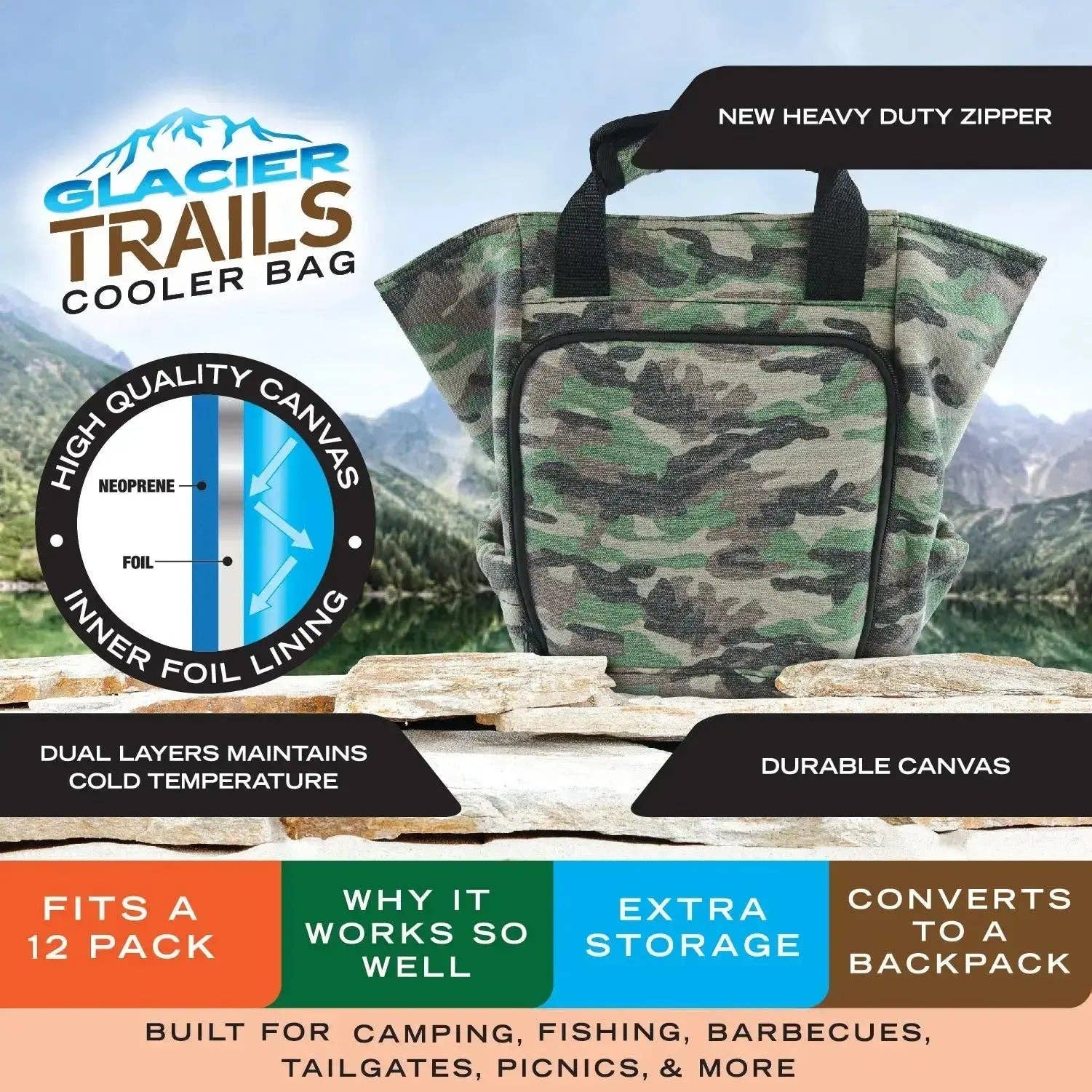 Novelty Closeout - Wholesale Cooler/Cooler Bag - Canvas Cooler Heavy Duty Bag Assortment - 4/Pack1