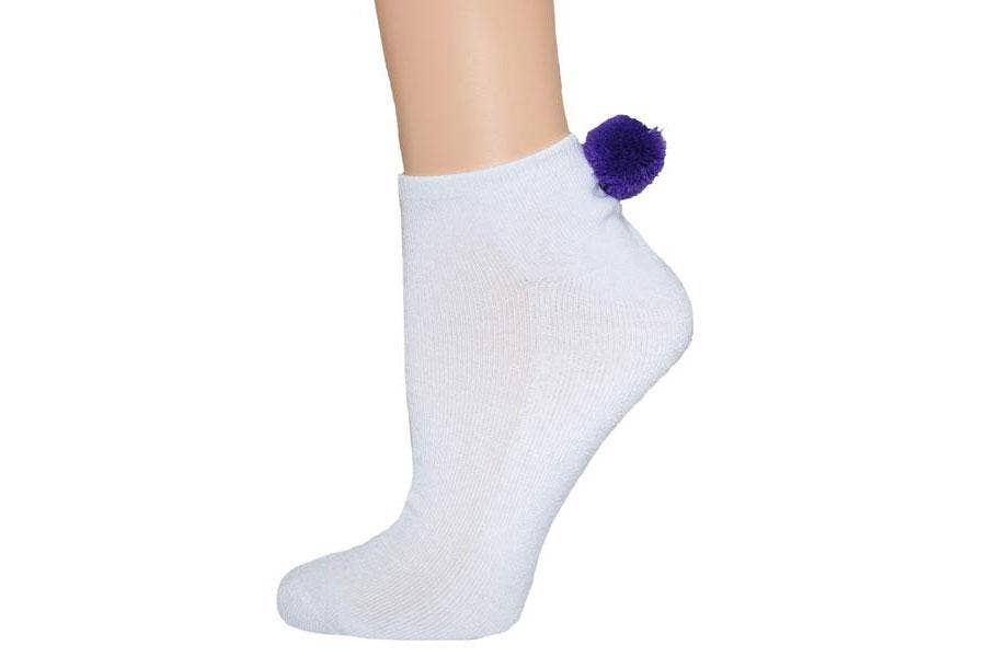 Everything Legwear - Wholesale Socks - Women's - Sock House Co. Ladies Lowcut Pom Pom Socks0