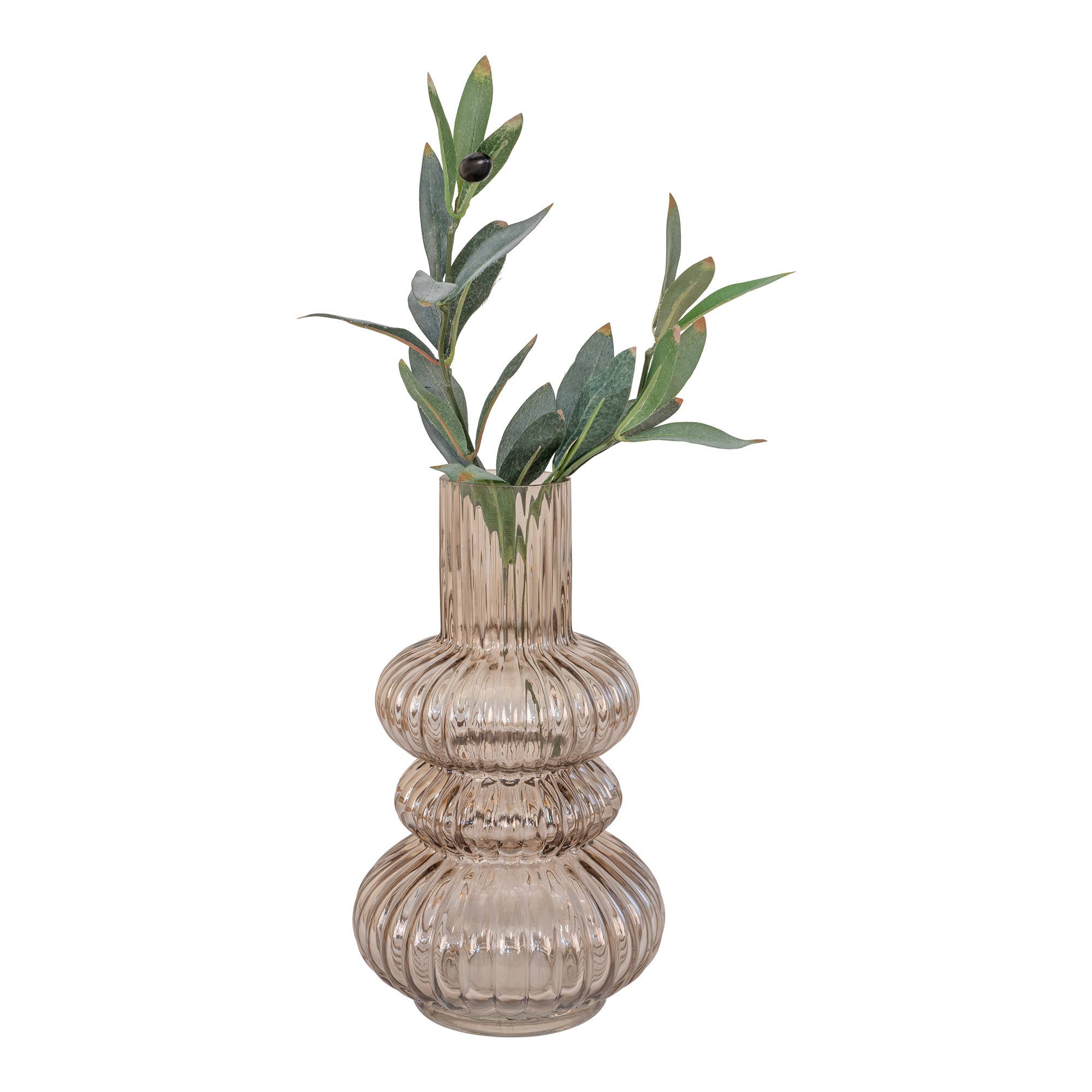 Vase - Vase in smoked mouth blown glass Ø15x25 cm for wholesale on Faire4