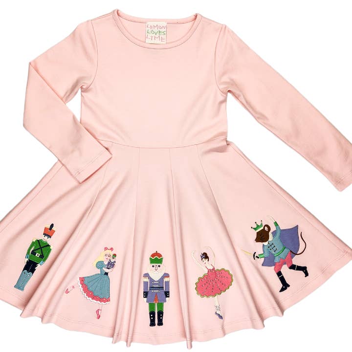 GIRL-Nutcracker Celebration Dress-Rose Shadow for wholesale by Lemon Loves Lime