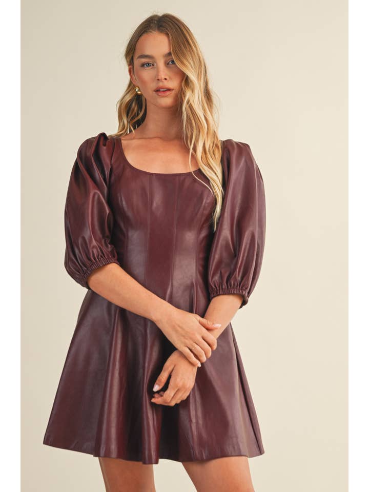 Mustard Seed - Wholesale Dress - Women's - PUFF SLEEVE FLARE DRESS7