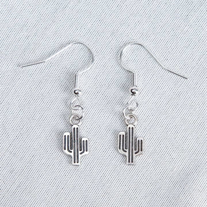 Silver Cactus Earrings for wholesale by Mumu Beads