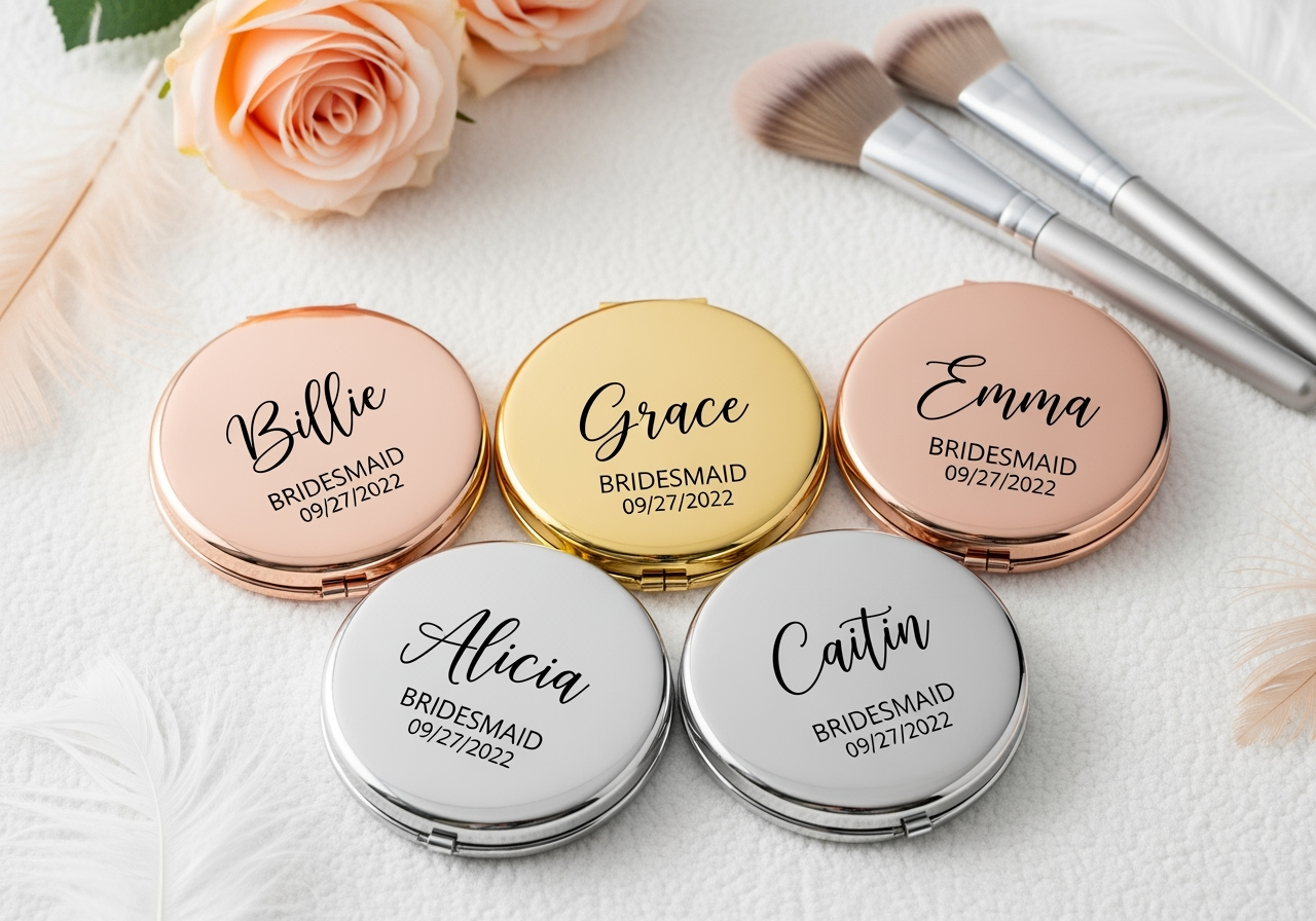The Blissful - Wholesale Compact Mirror - Bridesmaid Pocket Mirror Bridesmaid Gifts Wedding Gifts3