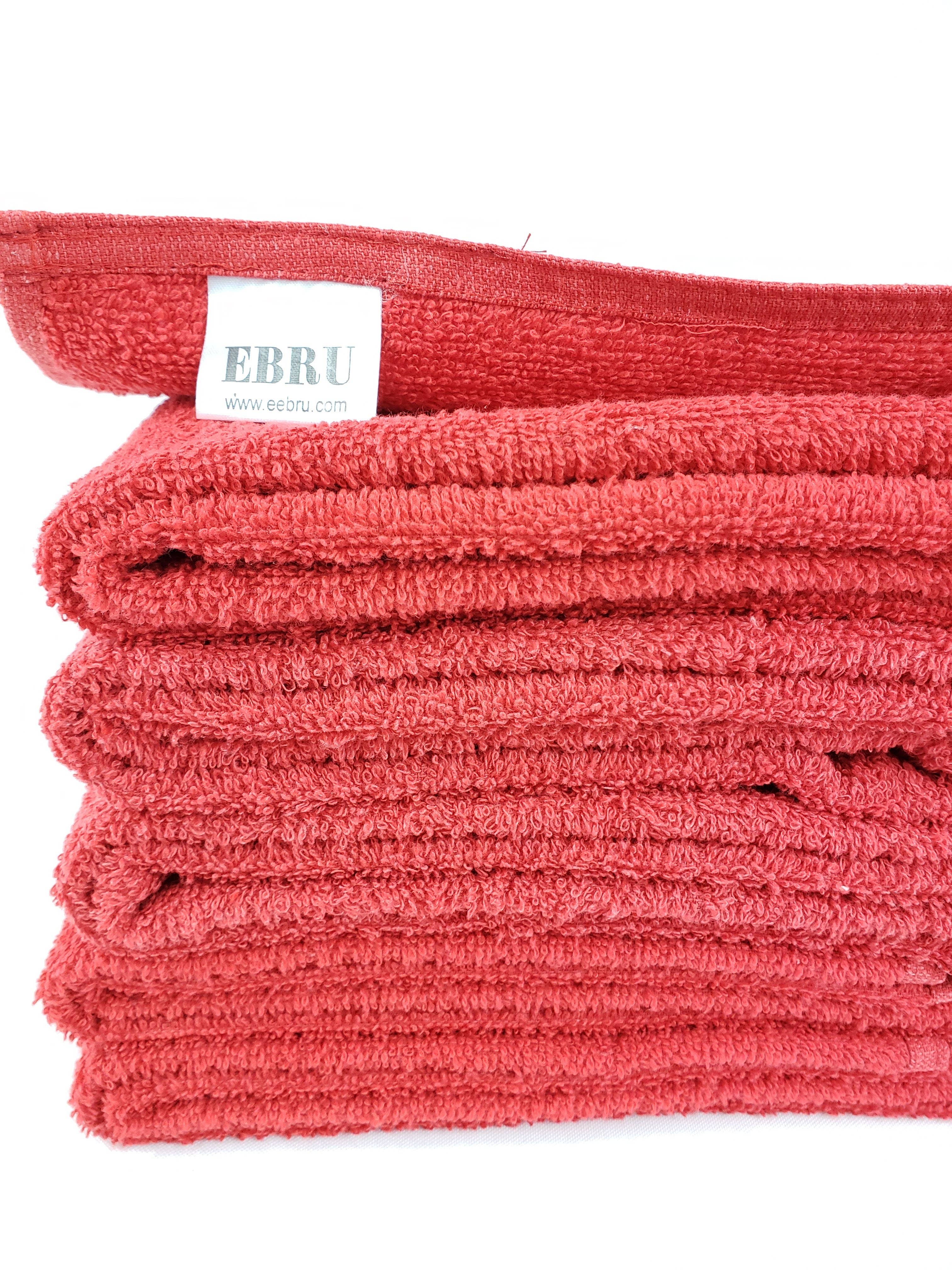 EBRU Home - Wholesale Towel Set - Salon, Spa, Face or Hand Towels 6 Pack 20x36" RED4