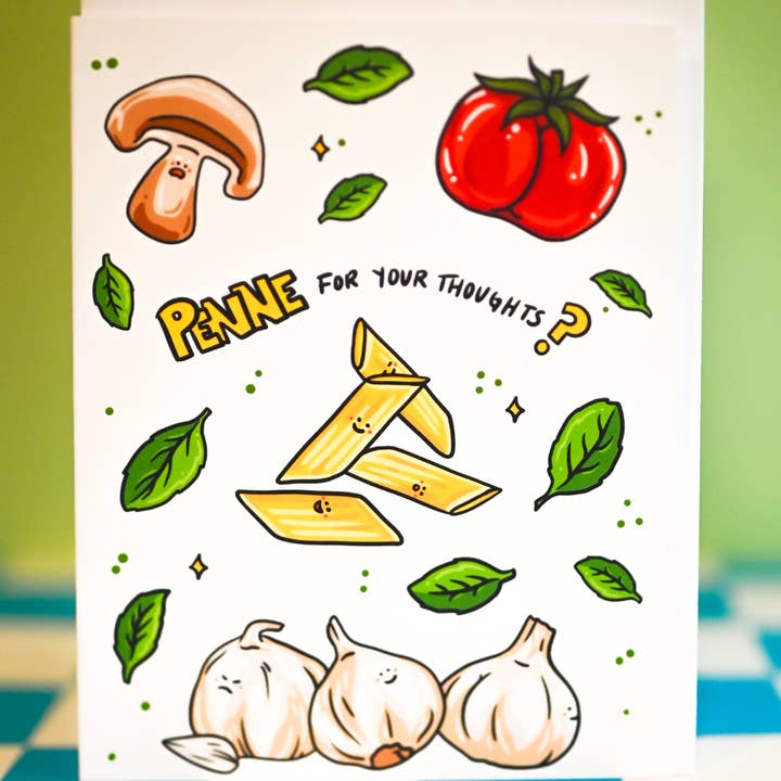 Cheeky Art Studio - Wholesale Everyday Greeting Card - Penne For Your Thoughts Greeting Card0