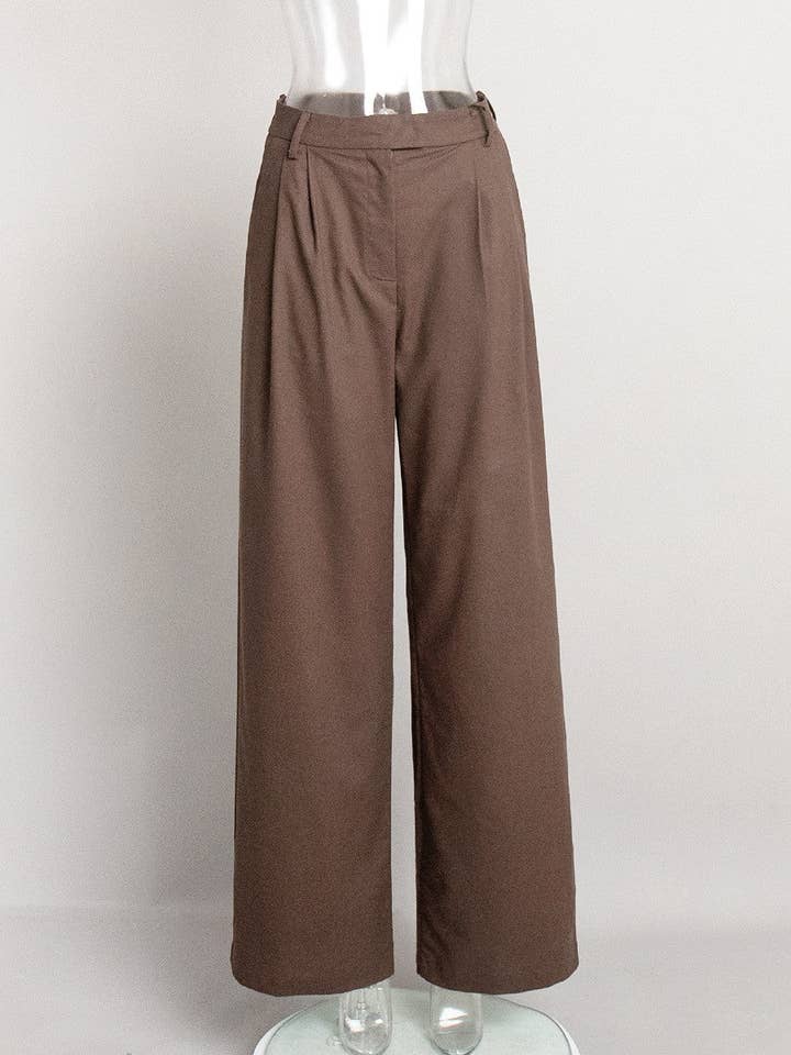 alberalkirk – wholesale Pants – Women's – Linen Blend Wide Leg Trousers Women Multiple Colors N5A5491