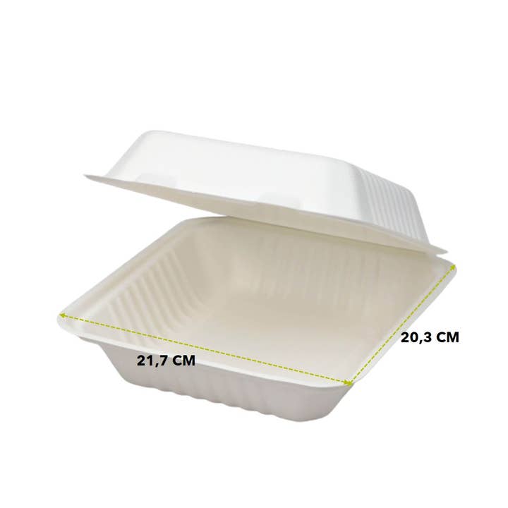 Gradisco - Vendita all'ingrosso Contenitori per alimenti - Scatola burger in polpa di cellulosa 1100 ml - 50 pezzi