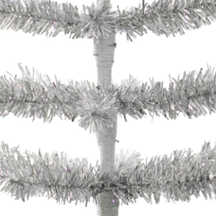 Lee Display – wholesale Christmas decoration – Silver Tinsel Tree with 1in Thin Brush