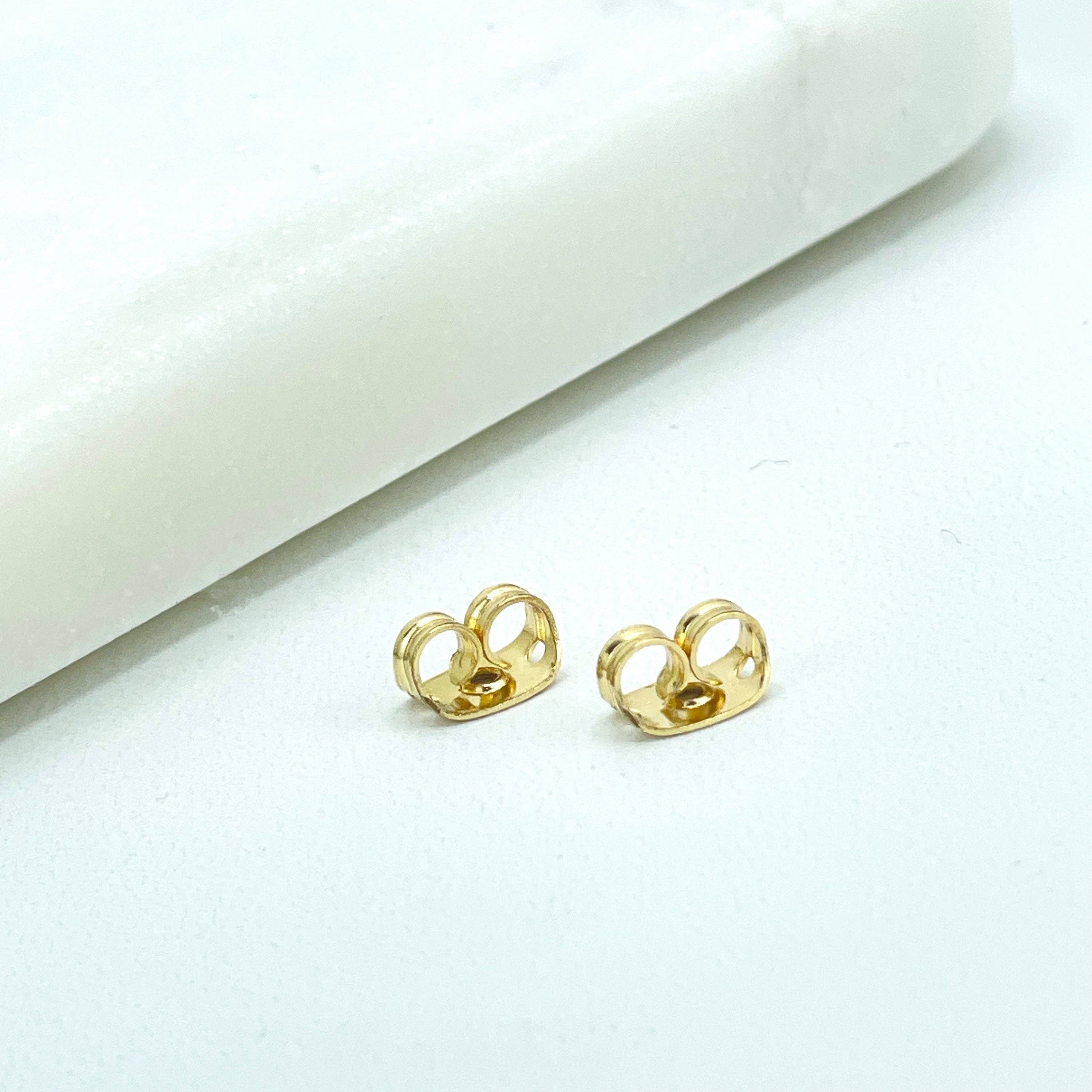 DIJU Jewelry - Wholesale Jewelry Set - 18k Gold Filled Replacement Backing, Butterfly Earring Backs, One Pair Of Earring Backs, Gold Push Back Findings, Wholesale Jewelry Supplies1