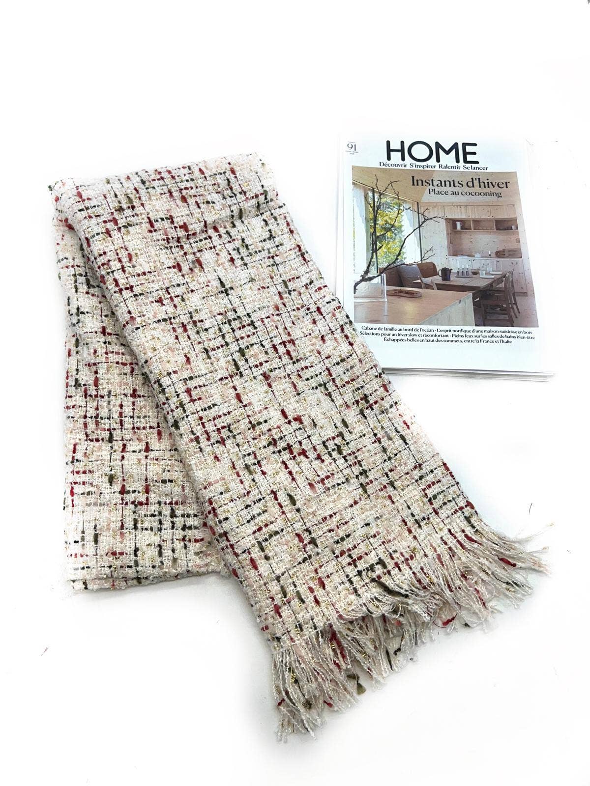 LINETA – Großhandel Schal – Damen – HH-339 Tweed-Schal mit Lurex5