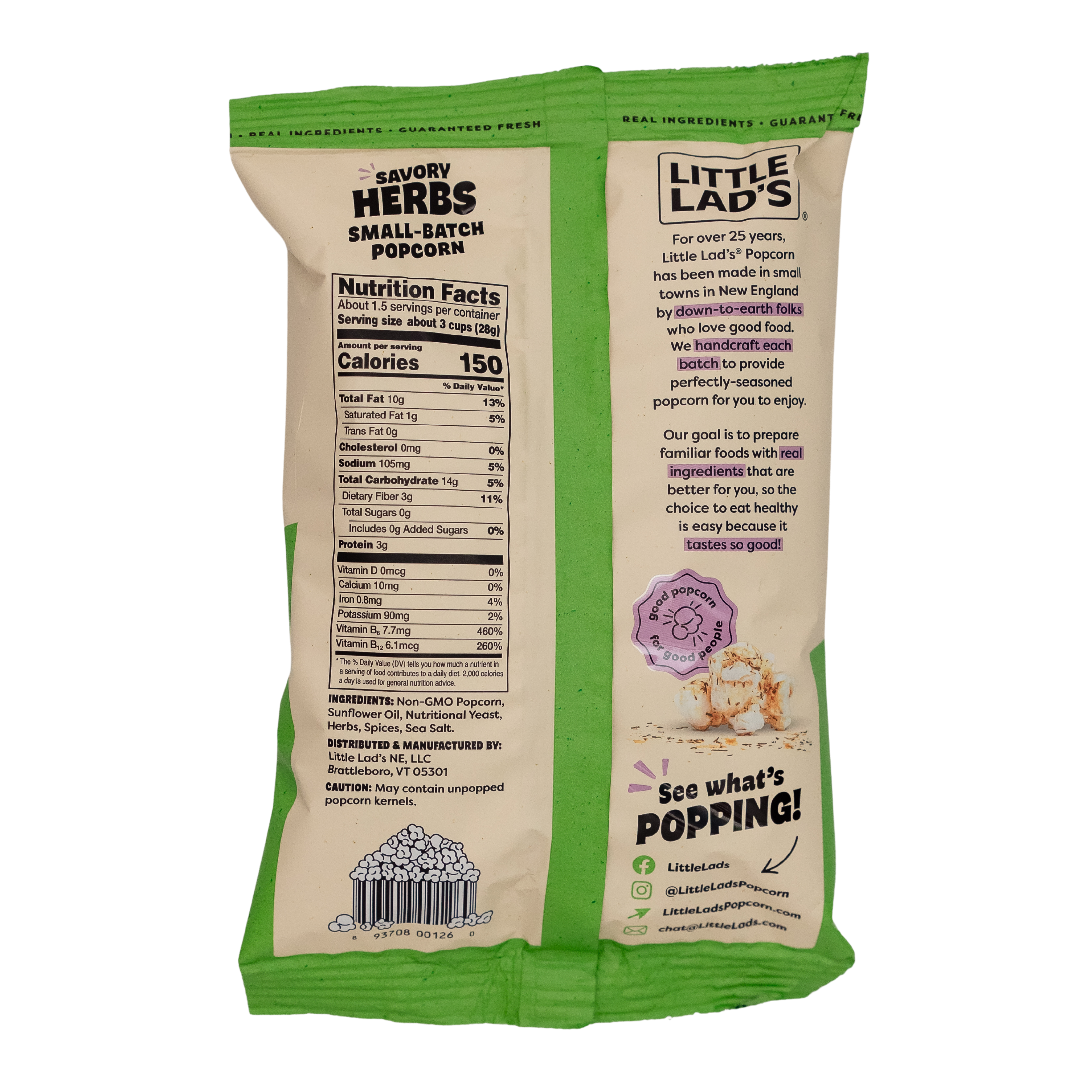 Little Lads - Wholesale Popcorn - Savory Herbs 1.5oz 20ct1