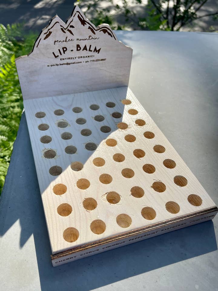 1 Empty Lip Balm Display for wholesale by Penokee Mountain Lip Balm