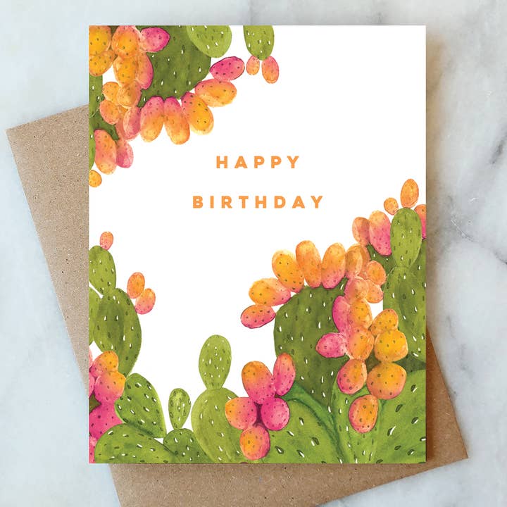 Abigail Jayne Design - Wholesale Birthday Card - Prickly Pear Birthday Greeting Card