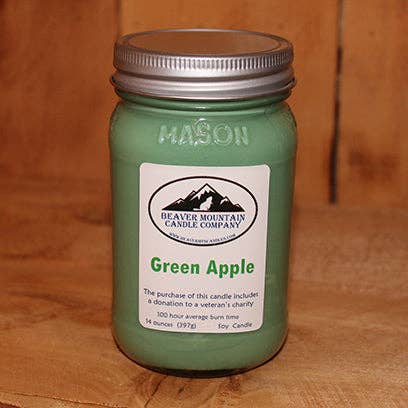 Green Apple Soy Candle for wholesale by Beaver Mountain Candle Company