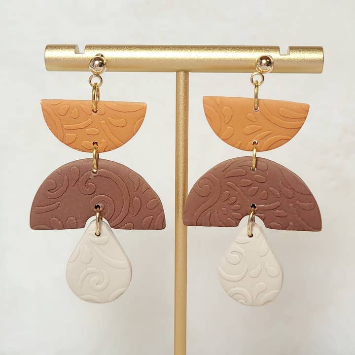 Polymer clay 3 pieces dangles for wholesale by Spiegel Clay