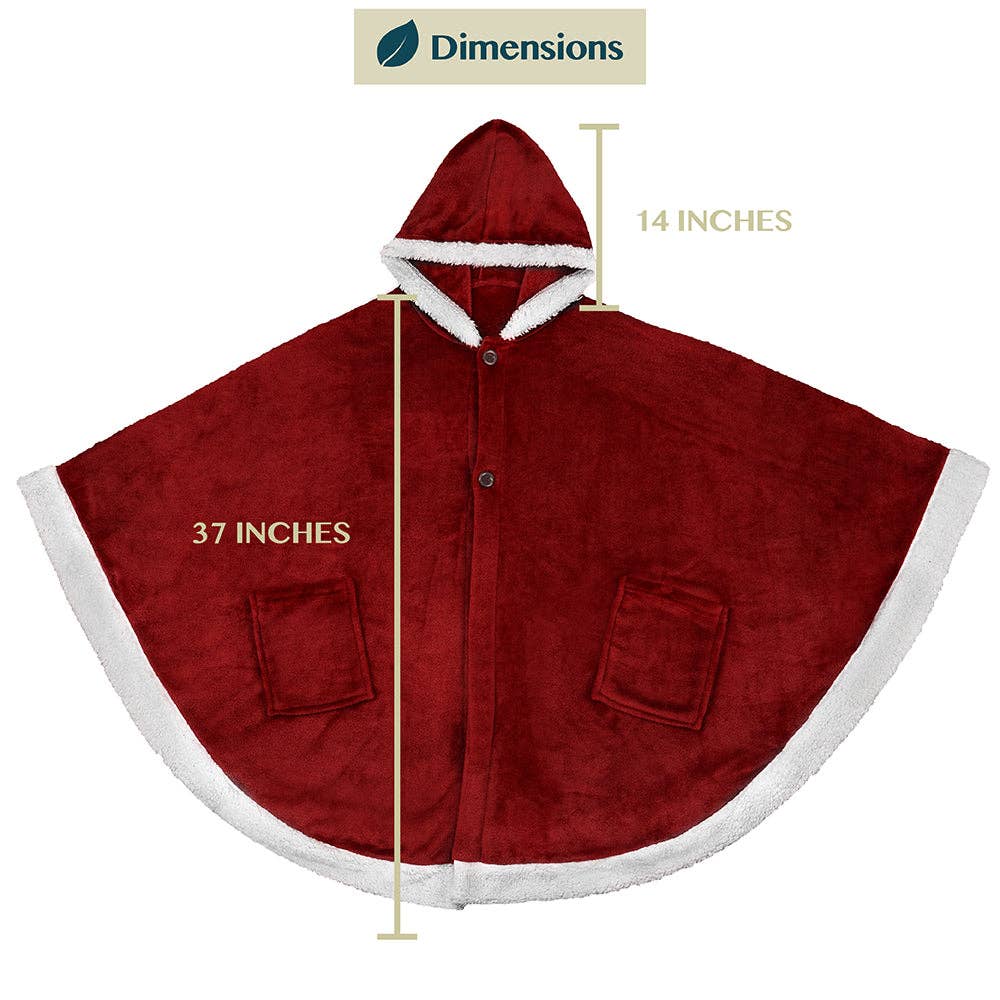 Pavilia – wholesale Poncho – Women's – Angel Wrap Hoodie Sherpa Poncho Blanket144