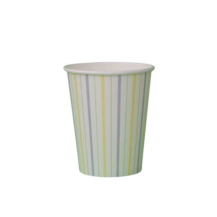 Multicolor Fine Stripes Cups (Set of 8) for wholesale by Pooka Party Eu