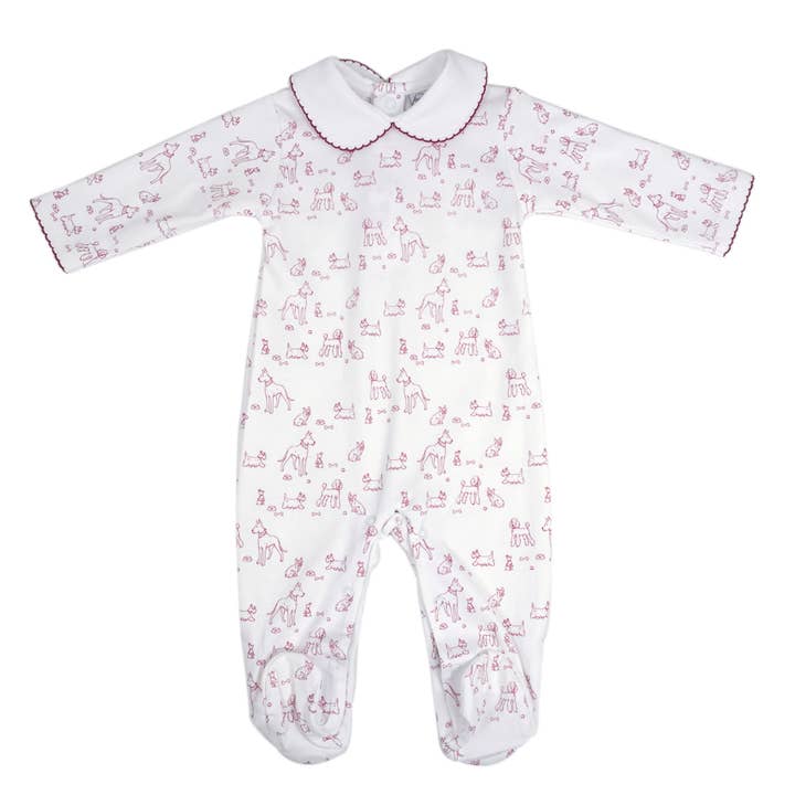 MARCELA - Wholesale Sleepsuit - Baby - Dogs Pima Cotton Footie Pajamas