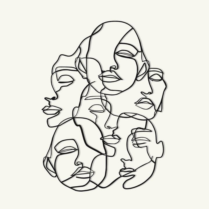 Visages Art Linéaire pour la vente par NOXART LLC