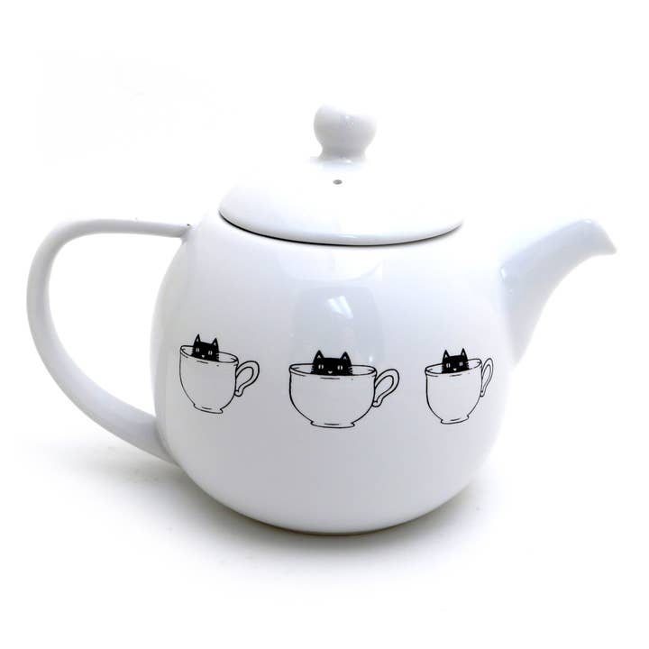 Lenny Mud - Wholesale Tea Pot - Kit-Tea-Cat Teapot, small ceramic cat teapot for cat lover1