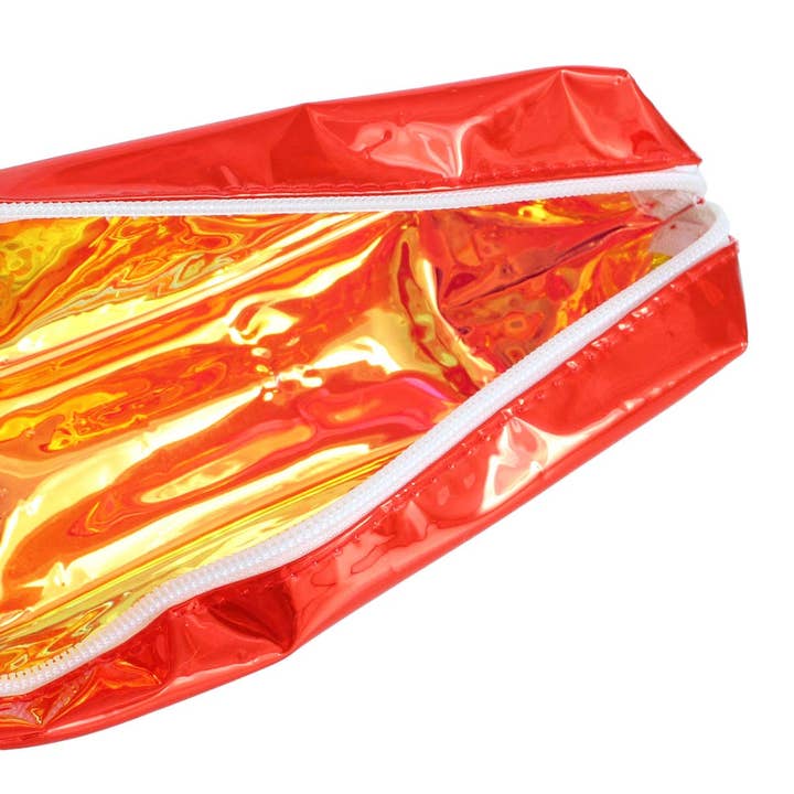 Red Shiny Transparent Cosmetic Pouch for wholesale on Faire1