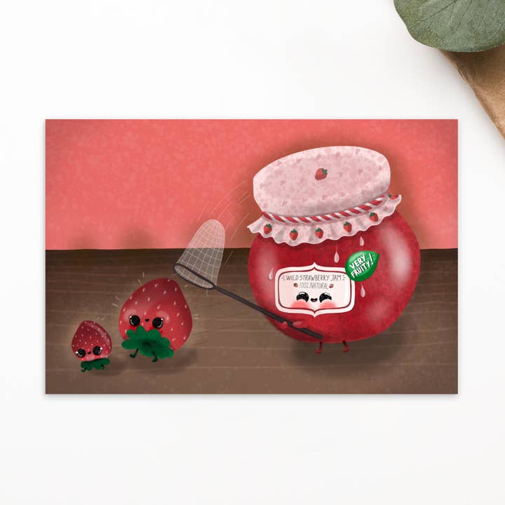 Wild Strawberries | Postcard for wholesale by Yas Petit Poulet