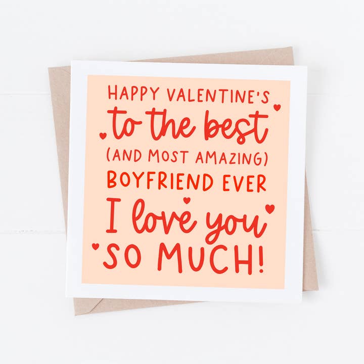 Cute Boyfriend Valentine's day card for wholesale by Word Up Creative