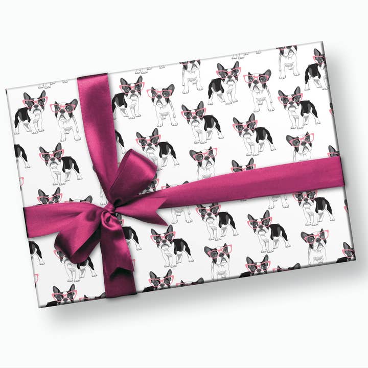 Papier d'emballage pour chien Frenchie Bulldog français pour la vente par Stesha Party
