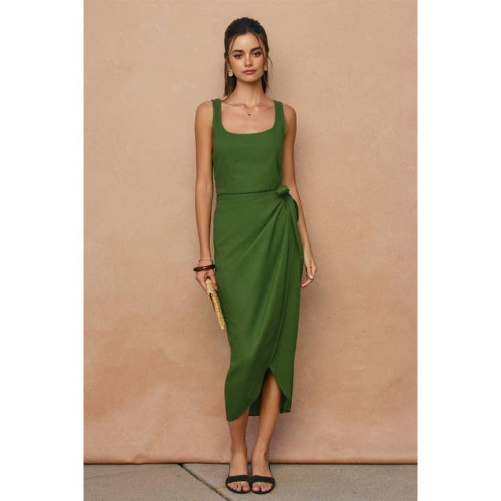 Heaven Sent Tulip Hem Midi Wrap Dress for wholesale by Dress Forum