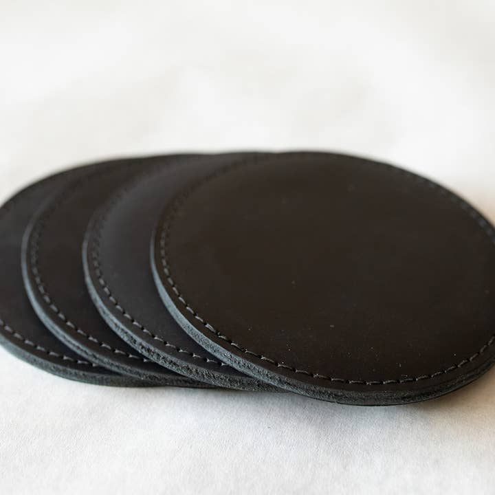 Lindy Leather - Wholesale Coasters - Leather Sewn Coaster Set5